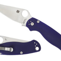 Spyderco C81GPDBL2 Para Military 2 3.42" Folding Plain Satin CPM S110V Blade/Dark Blue Textured G10 Handle Includes Pocket Clip