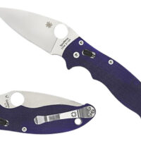Spyderco C101GPDBL2 Manix 2 3.37" Folding Plain Satin CPM S110V Blade/Dark Blue Textured G10 Handle Includes Pocket Clip