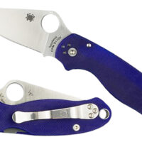 Spyderco C223GPDBL Para 3 2.95" Folding Plain Satin CPM S110V Blade/Dark Blue Textured G10 Handle Includes Pocket Clip