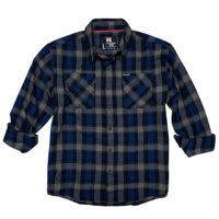 Hornady Gear 32205 Flannel Shirt 2XL Navy/Black/Gray, Cotton/Polyester, Relaxed Fit Button Up