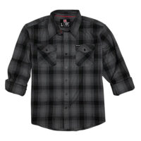 Hornady Gear 32223 Flannel Shirt Large Gray/Black, Cotton/Polyester, Relaxed Fit Button Up