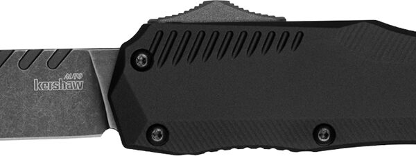Kershaw 9000T Livewire  Automatic 3.30" OTF Tanto Plain Black DLC CPM MagnaCut Steel Blade, Black Anodized Aluminum Handle, Includes Pocket Clip