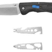 Camillus 19368 Inject 3.25" Folding Drop Point Silver Carbonitride Titanium D2 Steel Blade, Black Textured Carbon Fiber Handle