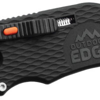 Outdoor Edge SWK30C SlideWinder 3.50" Long, Plain Utility Blade, Black GNR/SS Handle, Screwdriver, Bottle Opener