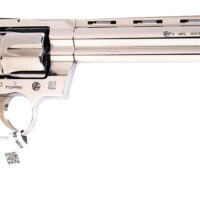 Colt Mfg PYTHONSP8WTS Python 357 Mag/38 Special 6 Shot 8" Polished Stainless Steel Vent Rib Barrel, Cylinder & Frame, Walnut w/Medallion Grip, Exposed Hammer