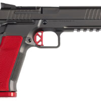 Dan Wesson 92013 DWX 9mm Luger 10+1 4.95" Black Match Grade Barrel, Black DLC Optics Ready Serrated Steel Slide, Black Aluminum Frame w/Beavertail & Picatinny Rail, Red Textured Aluminum Grip
