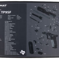 TekMat TEKR17CANIKTP9SF Cleaning Mat Black/Gray Rubber 11"x17" Canik TP9SF Diagram