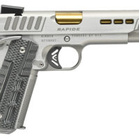 Kimber Mfg.,inc 3000423 Rapide Dawn 45 ACP 8+1 5" Gold TiN Stainless Steel Barrel, Lightening Cut/Serrated Stainless Steel Slide, Stainless Steel Frame w/Beavertail, Black & Gray G10 Grip