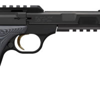 Browning 051598490 Buck Mark Contour Pro 22 LR 10+1 4.40" Black Threaded w/Compensator Barrel, Matte Black Picatinny Rail Receiver, Matte Black Aluminum Frame w/Picatinny Rail, Black/Gray G10 Grip