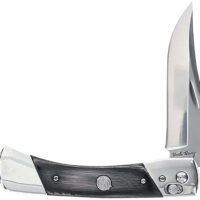 Uncle Henry 1222013 Bear Paw 3.80" Folding Plain 7Cr17MoV SS Blade, Black/SS Wood Laminate Handle