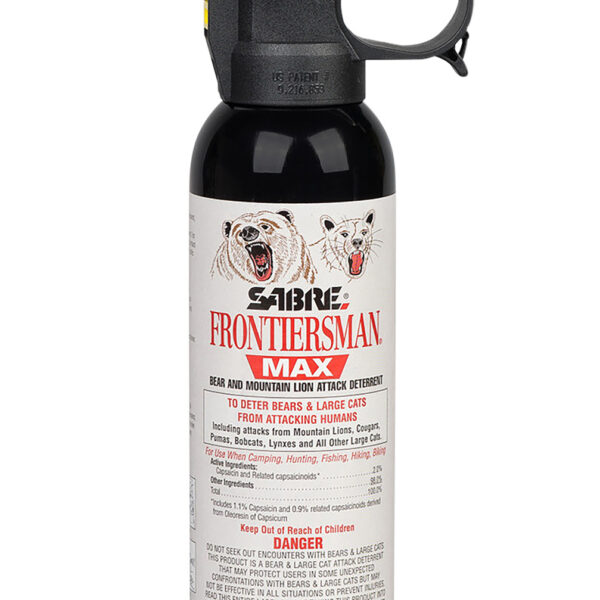 Sabre FBADX03 Frontiersman Bear & Mountain Lion Spray Capsaicinoids Range 40ft 7.90 oz