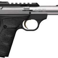 Browning 051605490 Buck Mark Plus Micro Bull 22 LR 10+1 4" Stainless Bull Barrel, Stainless Serrated Slide w/Picatinny Rail, Matte Black Alloy Steel Frame, Black Overmolded UFX Grip