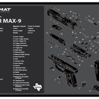 TekMat TEKR17RUGERMAX9 Ruger Max 9 Cleaning Mat Black/White Rubber 11"x17" Ruger Max 9 Parts Diagram