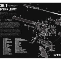 TekMat TEKR17SAA Cleaning Mat Black/White Rubber 11"x17" Colt Revolver Army Parts Diagram