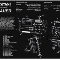 TekMat TEKR17SIGP250 Sig Sauer P250 Cleaning Mat Black/White Rubber 11"x17" Sig Sauer P250 Parts Diagram