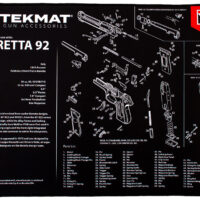 TekMat TEKR20BER92 Beretta 92 Ultra 20 Cleaning Mat Black/White Rubber 15"x20" Beretta 92 Parts Diagram