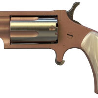 North American Arms 22MSROSE Mini-Revolver 22 WMR 5 Shot 1.13" Rose Gold Cerakote Stainless Steel Barrel & Frame, Rose Gold/Stainless Cylinder, White Pearlite Grip, Stainless Exposed Hammer,