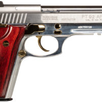 Taurus 1-920159GLD-HW1 92 Full Size Frame 9mm Luger 17+1 5" Matte Stainless Steel Barrel, Serrated Stainless Steel Slide, Natural Anodized Aluminum Frame w/Beavertail & Picatinny Rail, Rosewood Grip