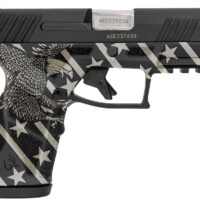 Taurus 1-GX2931-EN1 GX2 Compact Frame 9mm Luger 13+1 3.38" Stainless Steel Barrel, Matte Black Serrated Alloy Steel Slide, Black w/Eagle, Stars & Stripes Polymer Frame w/Accessory Rail