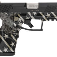 Taurus 1-GX2931-10EN1 GX2 Compact Frame 9mm Luger 10+1 3.38" Stainless Steel Barrel, Matte Black Serrated Alloy Steel Slide, Black w/Eagle, Stars & Stripes Polymer Frame w/Accessory Rail