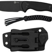 Civivi Knives C23094-1 Timberbark 3.20" Fixed Drop Point Plain Black Stonewashed 14C28N Steel Blade, 3.69" Black Textured G10 Handle