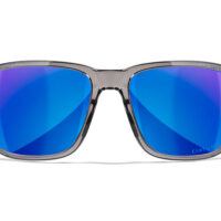 Wiley X AC6TRK09 Trek M/L Blue Mirror Lens Polycarbonate Gloss Crystal Dark Gray Frame