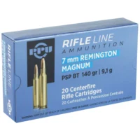 PPU STANDARD RIFLE AMO 7MM REM MAG 140GR PSP 20RD (10 BOX CASE)