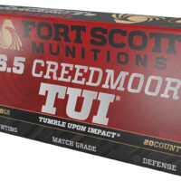 Fort Scott Munitions 65CM-140-SCV2 Tumble Upon Impact (TUI) 6.5Creedmoor 140gr Solid Copper Spun 20 Per Box/10 Case