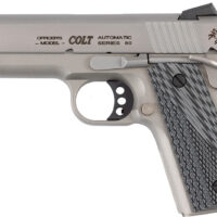 Colt Mfg O9840XE Officer Lightweight 45 ACP 7+1 4.25" Stainless Steel Barrel, Stainless Cerakote Stainless Steel Serrated Slide, Stainless Cerakote Aluminum Frame w/Beavertail, Black/Gray G10 Grip