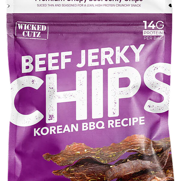 Wicked Cutz WCBC01KB Korean BBQ Beef Jerky Chips 8 Pack