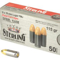 Sterling 8698779957674 9mm Luger 115gr Full Metal Jacket 50 Per Box/20 Case