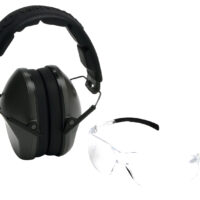 Pyramex VGCOMBO310 Earmuff/Glasses Combo Kit Over the Head Clear Lens Wraparound Clear Frame