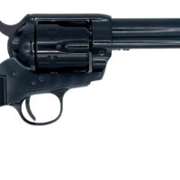 Taylors & Company 1873 Pietta 45 Colt (Long Colt) 6 Shot 5.50" Overall Blued Steel Round Barrel, Cylinder & Frame, Black Checkered Plastic Navy Grip, Exposed Hammer