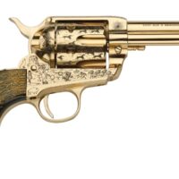 Pietta PFI45KOP434EP Keeper Of The Plains 45 Colt (Long Colt) 6 Shot 4.75" Ultra Black Engraved w/Eagle Feather Grip