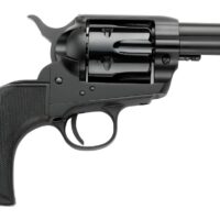 Pietta PFI9ALLOYAS312CB Alloy 9mm Luger 6 Shot 3.50" Matte Black Alloy Steel Barrel & Frame, Black Checkered Grip