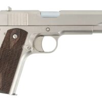 Tisas Arms 10100562 1911 A1 Stakeout 9mm Luger 38 Super 5" Stainless Steel Barrel, Nickel Carbon Steel Serrated Slide & Frame w/Beavertail, Walnut Grip