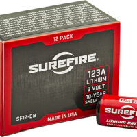 SureFire SF12BB 123A Batteries Red/Black 3.0 Volts 1,550 mAh (12) Single Package Boxed