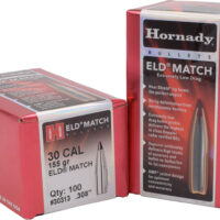 Hornady 30313 ELD Match 30 Cal .308 155 gr Extremely Low Drag Match 100 Per Box/ 15 Case