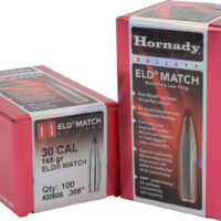 Hornady 30506 ELD Match 30 Cal .308 168 gr Extremely Low Drag Match 100 Per Box/ 15 Case