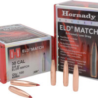 Hornady 30904 ELD Match 30 Cal .308 225 gr Extremely Low Drag Match 100 Per Box/ 15 Case