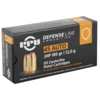 PPU DEFENSE PISTOL AMO 45 AUTO 185GR JHP 50RD (10 BOXES PER CASE)