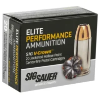 SIG SAUER AMMO 380 ACP 90GR ELITE V-CROWN JHP 20RD BOX (10 PER CASE