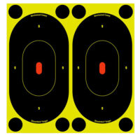 Birchwood Casey 34750 Shoot-N-C Reactive Target Self-Adhesive Paper Black/Yellow 7" Oval Silhouette 60 Pack