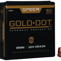 Speer 3998 Gold Dot Personal Protection 9mm 124gr Hollow Point 100 Per Box/5 Case
