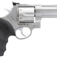 Taurus 2-440049 44 Large 44 Rem Mag 6 Shot 4" Matte Stainless Ported Barrel, Cylinder & Frame, Black Finger Grooved Rubber Grip, Transfer Bar Safety, Exposed Hammer