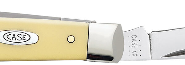 Case 00029 Trapper  Mini 2.70"/2.75" Folding Clip Point/Spey Plain Tumble Polish Chrome Vanadium Steel Blade/Smooth Yellow Synthetic Handle