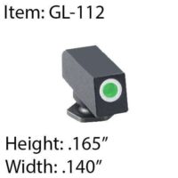AMERIGLO GLOCK TRITIUM FRONT SIGHT ALL MODELS .165" H X .140" W GREEN WITH WHITE OUTLINE