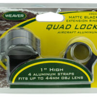 Weaver Mounts 49048 Quad Lock Detachable Rings Matte Black 1" High Extended
