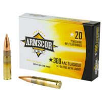 Armscor FAC300AAC1N USA 300Blackout 147gr Full Metal Jacket 20 Per Box/10 Case