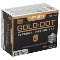 SPEER GOLD DOT HI-PERFORM AMO 9MM +P 124 GDHP 20RD (10 BOX CASE)